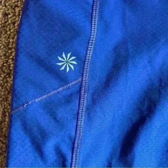 Athleta Capri Leggings Blue Size Small W/ Stash Pocket Workout Bottoms Yoga - Picture 2 of 8